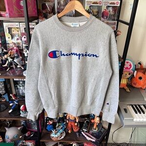 Champion Grey Reverse Weave Sweatshirt Men’s S Crewneck
